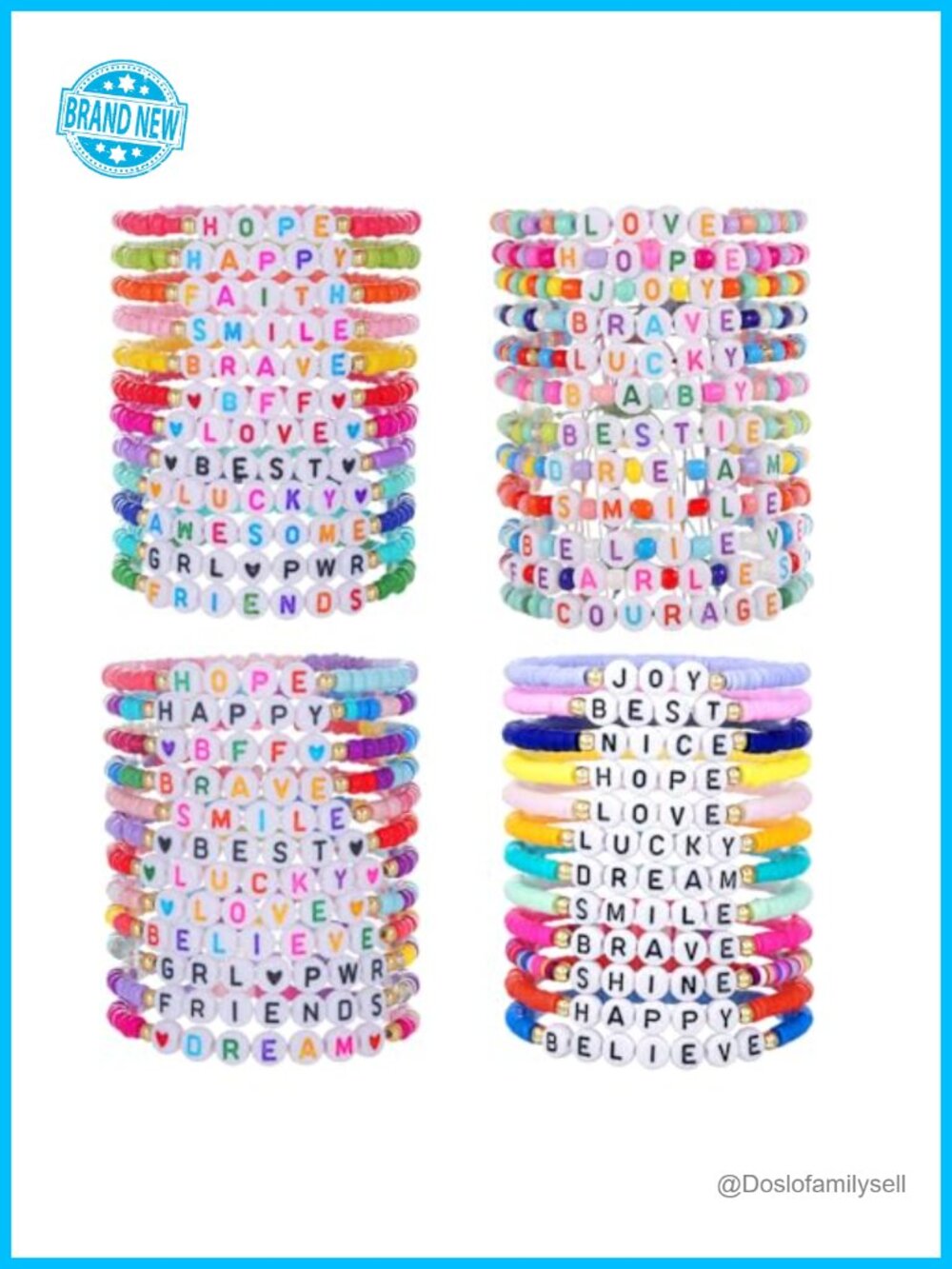 Stackable Boho Heishi Clay Bead Stretch Bracelet Set Surfer Jewelry